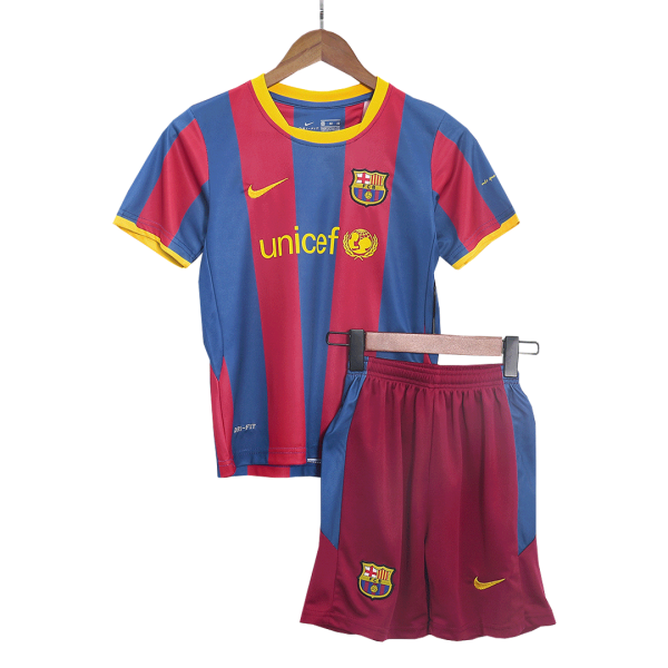 Vintage Barcelona Home Kids Soccer Jerseys Kit 2010/11