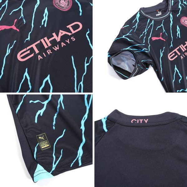 Manchester City Third Away Kids Soccer Jerseys Kit 2023/24