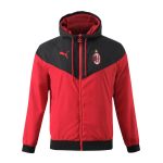 AC Milan Hoodie Windbreaker Jacket 2023/24 - Black&Red