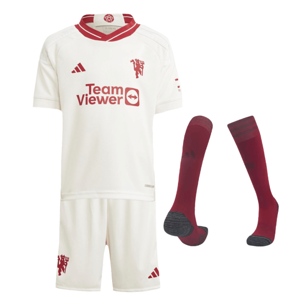 Manchester United Third Away Kids Soccer Jerseys Full Kit 2023/24