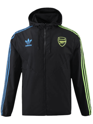 Arsenal Hoodie Windbreaker Jacket 2023/24 - Black