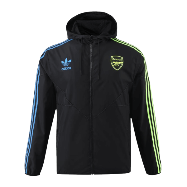 Arsenal Hoodie Windbreaker Jacket 2023/24 - Black