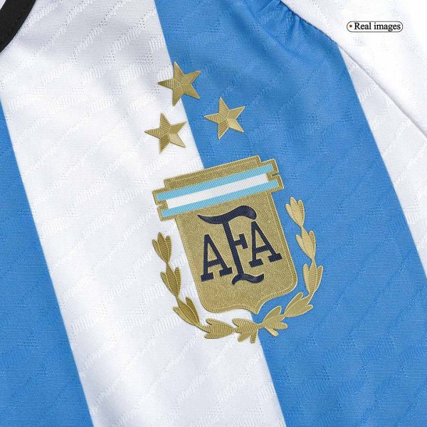 Argentina Three Stars Home Authentic Jersey World Cup 2022