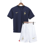 France Home World Cup Kids Jerseys Kit 2022