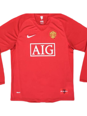 Vintage Soccer Jersey Manchester United Home Long Sleeve 2007/08