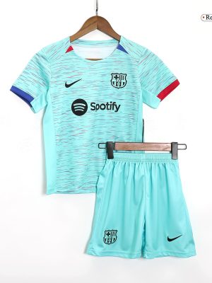 Barcelona Third Away Kids Soccer Jerseys Kit 2023/24