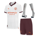 Manchester City Away Kids Soccer Jerseys Full Kit 2023/24