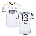 CAMPEONES #13 Real Madrid Campeones Supercopa Home Soccer Jersey 2023/24