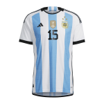 New CORREA #15 Argentina Three Stars Home World Cup 2022 Champion Authentic Jersey