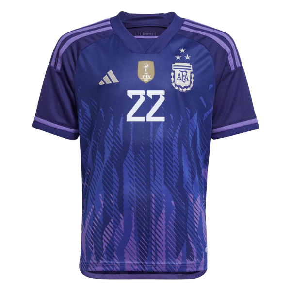 L. MARTINEZ #22 Argentina Three Stars Away Jersey World Cup 2022