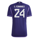 E. FERNANDEZ #24 Argentina Three Stars Away Jersey World Cup 2022