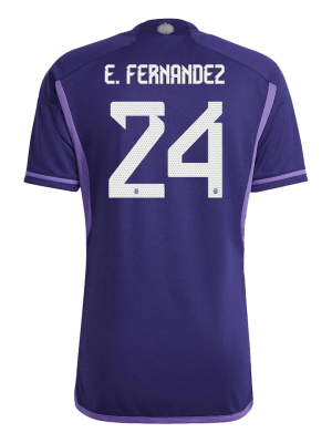 E. FERNANDEZ #24 Argentina Three Stars Away Jersey World Cup 2022