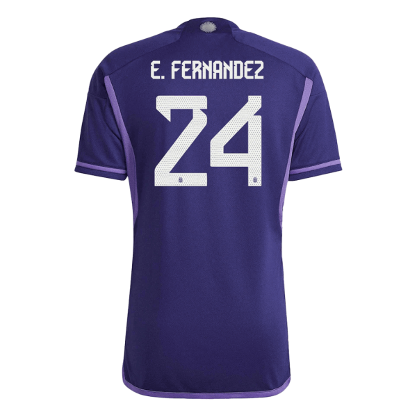 E. FERNANDEZ #24 Argentina Three Stars Away Jersey World Cup 2022