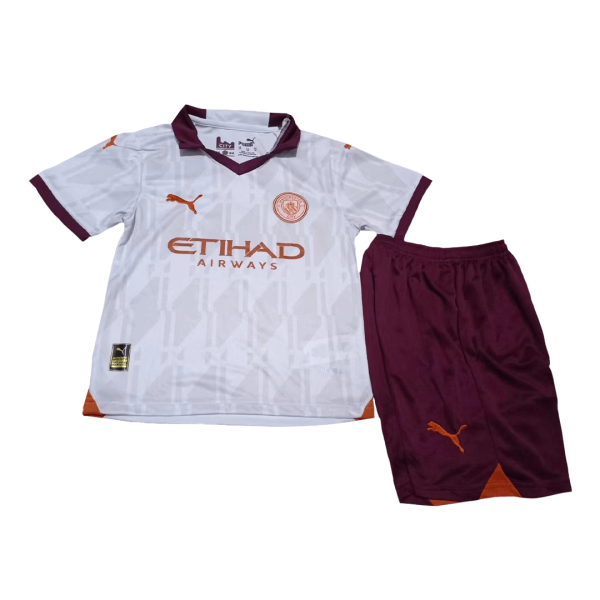 Manchester City Away Kids Soccer Jerseys Full Kit 2023/24