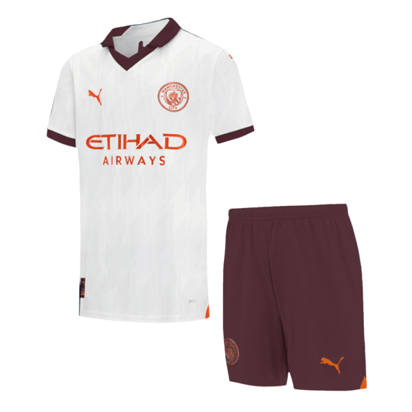 Manchester City Away Kids Soccer Jerseys Kit 2023/24