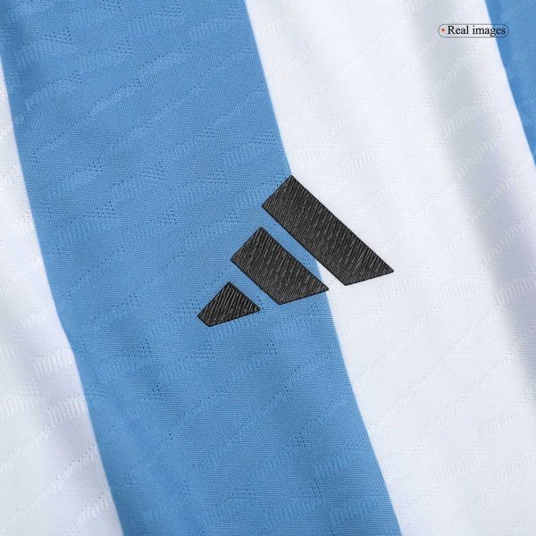 New SignMESSI #10 Argentina Three Stars Home 2022 Champion Authentic Jersey