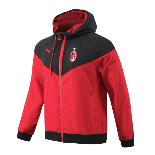 AC Milan Hoodie Windbreaker Jacket 2023/24 - Black&Red