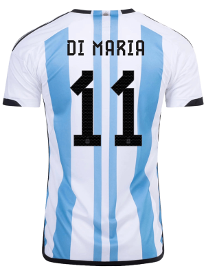 New DI MARIA #11 Argentina Three Stars Home 2022 Champion Jersey