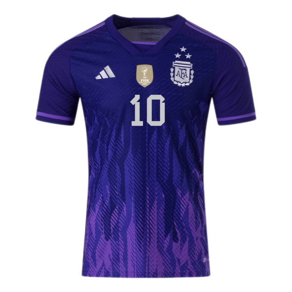 New Messi #10 Argentina Away World Cup 2022 Champion Authentic Jersey