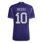 Women's MESSI #10 Argentina Three Stars Away Jersey 2022