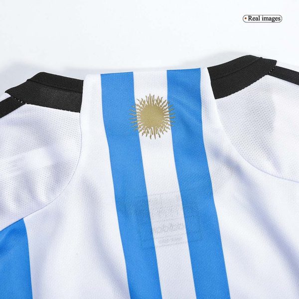 New SignMESSI #10 Argentina 3 Stars Home Soccer Champion Jersey 2022