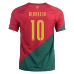 BERNARDO #10 Portugal Home Jersey World Cup 2022