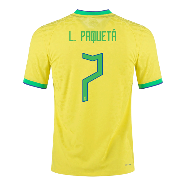 L. PAQUET? #7 Brazil Home Jersey World Cup 2022