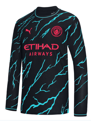 Manchester City Third Away Long Sleeve Soccer Jersey 2023/24