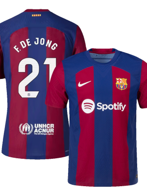 F. DE JONG #21 Barcelona Home Authentic Jersey 2023/24