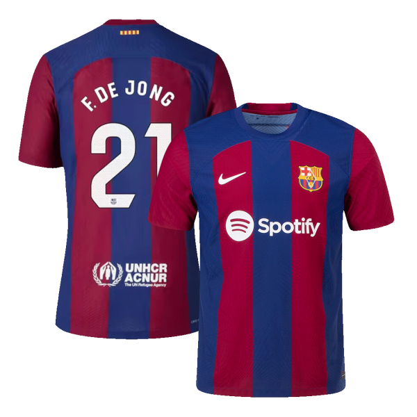 F. DE JONG #21 Barcelona Home Authentic Jersey 2023/24