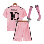 MESSI #10 Inter Miami CF "Messi GOAT" Home Kids Soccer Jerseys Full Kit 2023