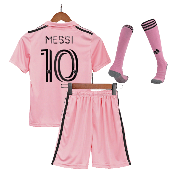 MESSI #10 Inter Miami CF "Messi GOAT" Home Kids Soccer Jerseys Full Kit 2023