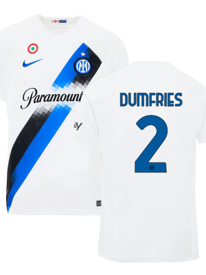 DUMFRIES #2 Inter Milan Away Soccer Jersey 2023/24