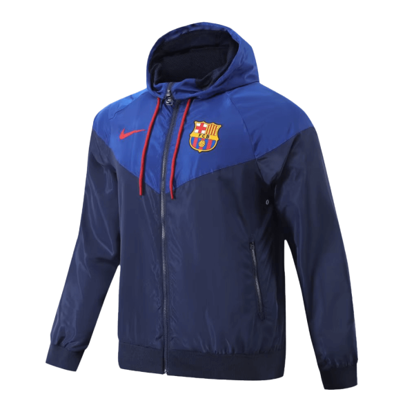 Barcelona Hoodie Windbreaker Jacket 2023/24 - Navy