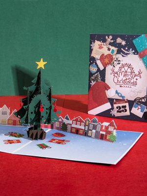 3D Pop Up Christmas Greeting Card (Christmas Village)