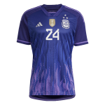 E. FERNANDEZ #24 Argentina Three Stars Away Jersey World Cup 2022