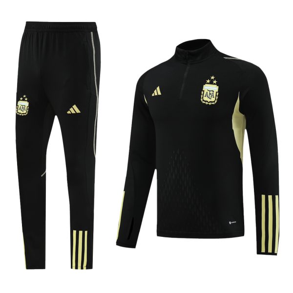 Argentina 1/4 Zip Tracksuit 2023/24 Black