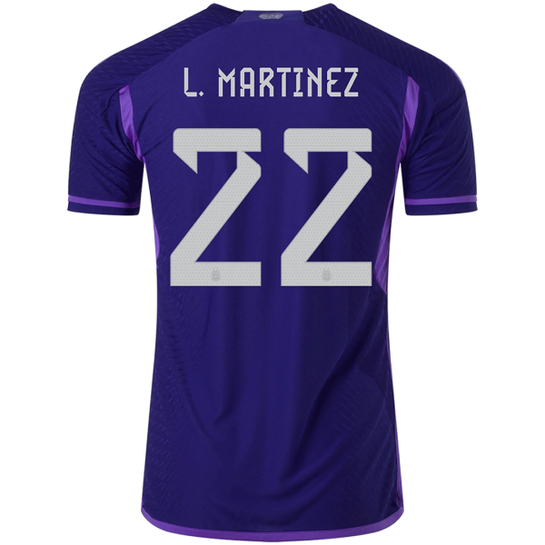 L. MARTINEZ #22 Argentina Away Authentic Jersey World Cup 2022