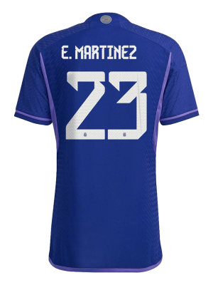 E. MARTINEZ #23 Argentina Three Stars Away Authentic Jersey World Cup 2022