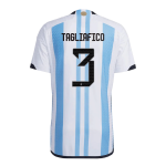 New TAGLIAFICO #3 Argentina Three Stars Home World Cup 2022 Champion Authentic Jersey