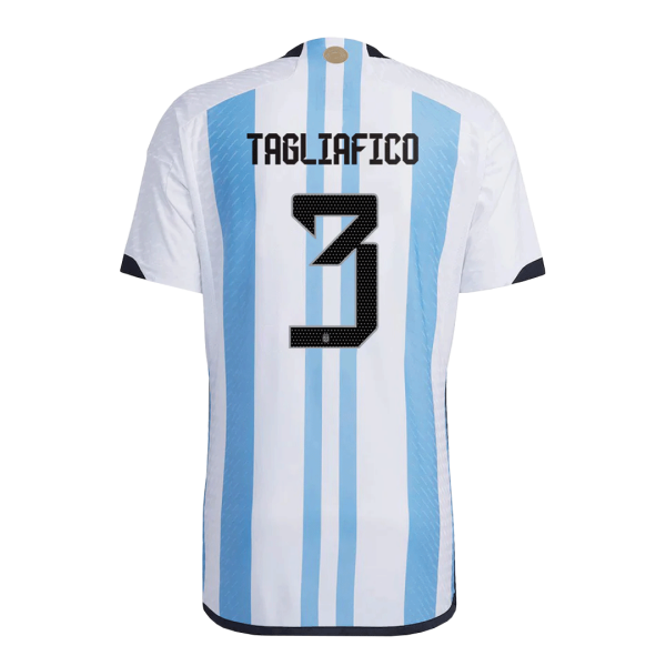 New TAGLIAFICO #3 Argentina Three Stars Home World Cup 2022 Champion Authentic Jersey