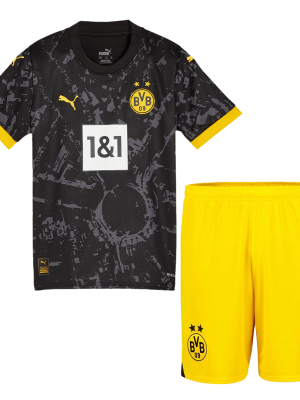 Borussia Dortmund Away Kids Soccer Jerseys Kit 2023/24