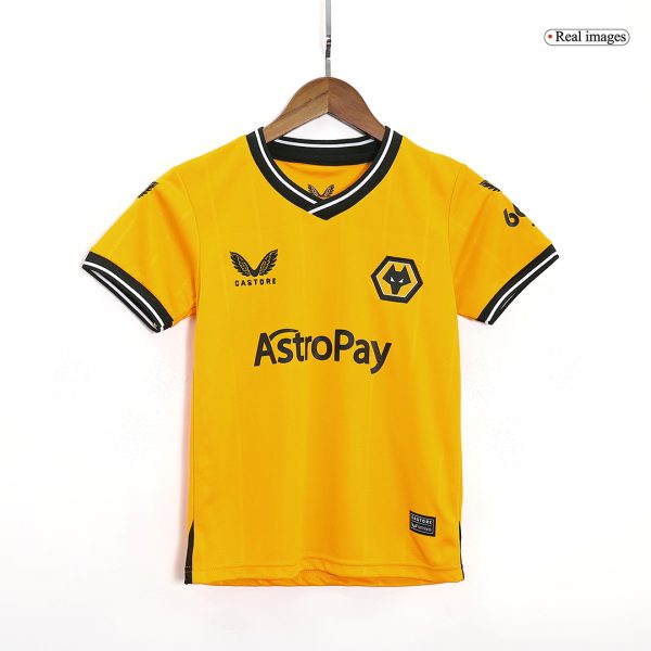 Wolverhampton Wanderers Home Kids Soccer Jerseys Kit 2023/24