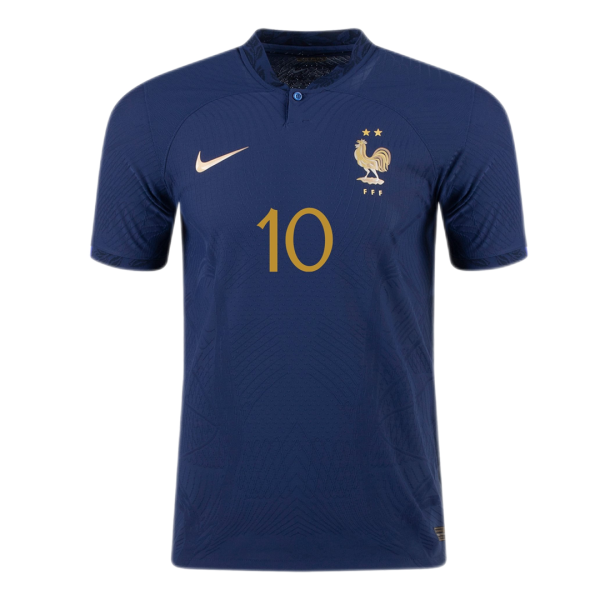 MBAPPE #10 France Home Authentic Jersey World Cup 2022