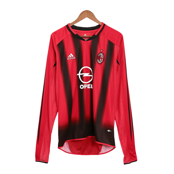 Vintage Soccer Jersey AC Milan Home Long Sleeve 2004/05