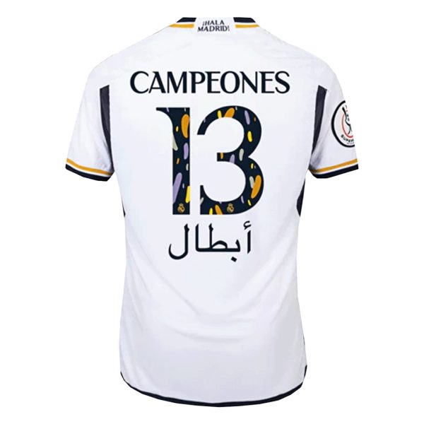 CAMPEONES #13 Real Madrid Campeones Supercopa Home Authentic Soccer Jersey 2023/24