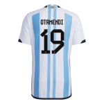 New OTAMENDI #19 Argentina Three Stars Home World Cup 2022 Champion Authentic Jersey