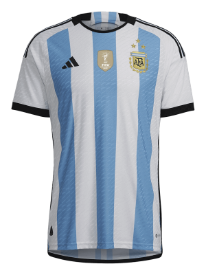 Argentina Three Stars Home Authentic Jersey World Cup 2022