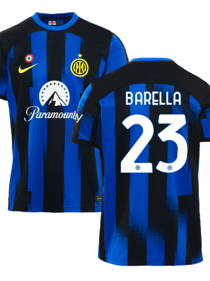 BARELLA #23 Inter Milan Home Soccer Jersey 2023/24