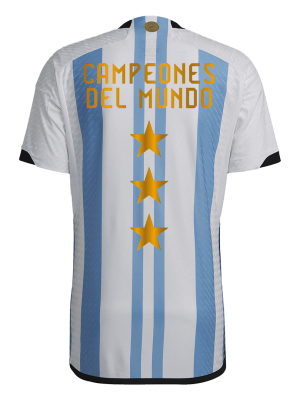 Champions Argentina 3 Stars Home Authentic Jersey 2022